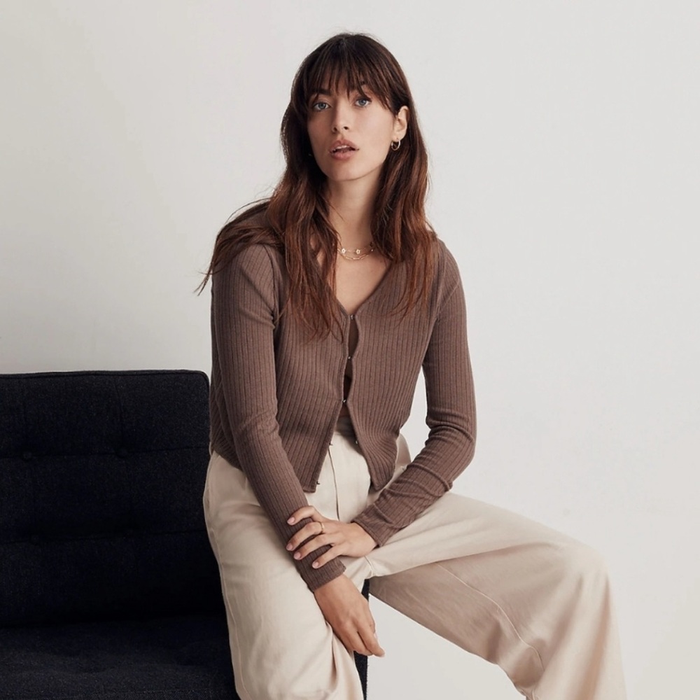 Madewell ribbed cropped cardigan